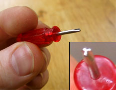 gameboy classic screwdriver closeup