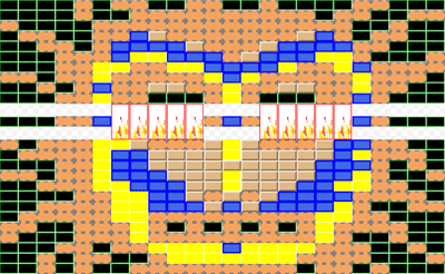 table-drawing man face with fire eyes and beard